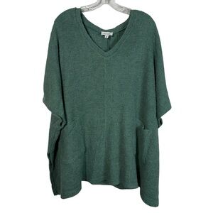 Heyson Women's Sage Green Knobby Knit Oversized Pocket Tunic Top Small Relaxed S